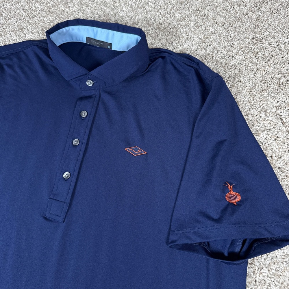Greyson Polo Shirt Mens Medium Blue Performance Stretch Golf OHOOPEE MATCH CLUB